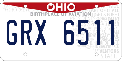 OH license plate GRX6511