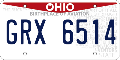 OH license plate GRX6514