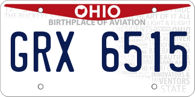 OH license plate GRX6515
