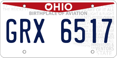 OH license plate GRX6517