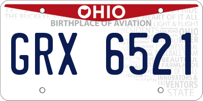 OH license plate GRX6521