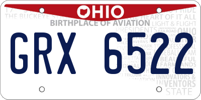 OH license plate GRX6522