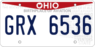 OH license plate GRX6536