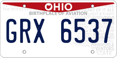 OH license plate GRX6537