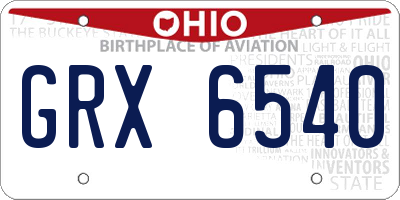 OH license plate GRX6540