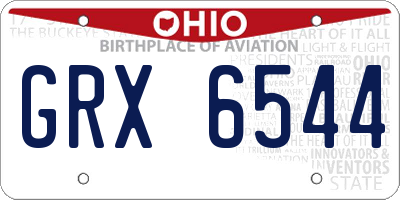 OH license plate GRX6544