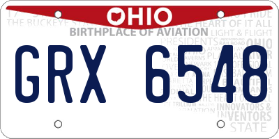 OH license plate GRX6548