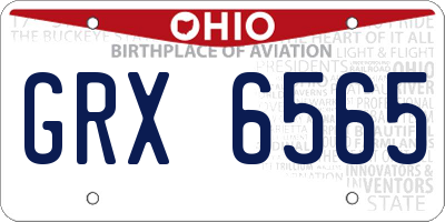 OH license plate GRX6565