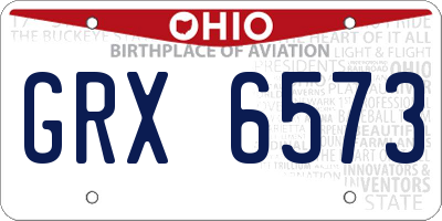 OH license plate GRX6573
