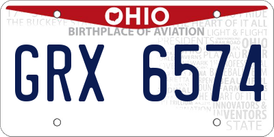 OH license plate GRX6574