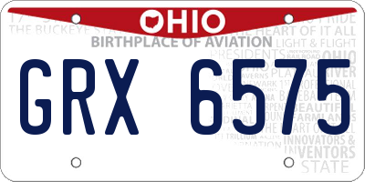 OH license plate GRX6575