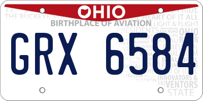 OH license plate GRX6584