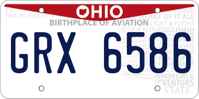 OH license plate GRX6586