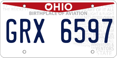 OH license plate GRX6597
