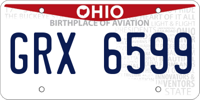 OH license plate GRX6599