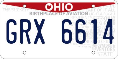 OH license plate GRX6614