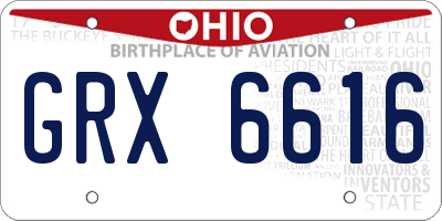 OH license plate GRX6616