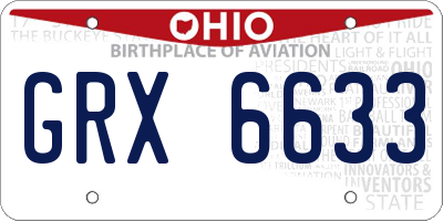 OH license plate GRX6633