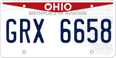 OH license plate GRX6658