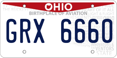 OH license plate GRX6660