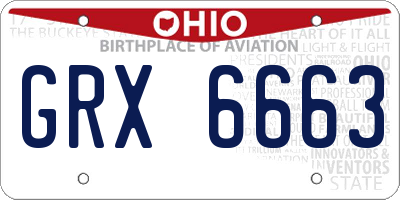 OH license plate GRX6663