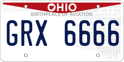 OH license plate GRX6666