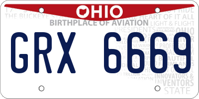 OH license plate GRX6669