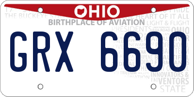OH license plate GRX6690