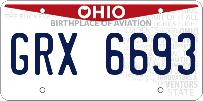 OH license plate GRX6693