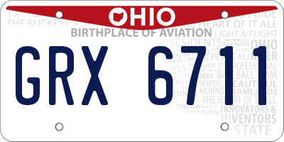 OH license plate GRX6711