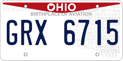 OH license plate GRX6715