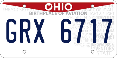 OH license plate GRX6717