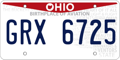 OH license plate GRX6725