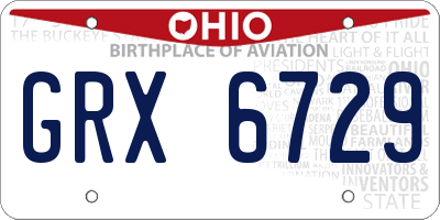 OH license plate GRX6729