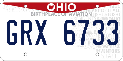 OH license plate GRX6733