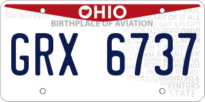 OH license plate GRX6737