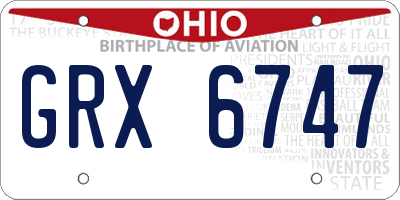 OH license plate GRX6747