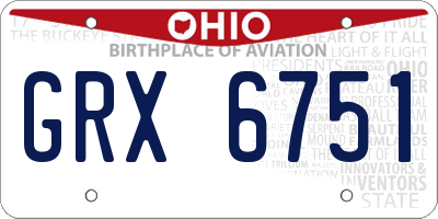 OH license plate GRX6751