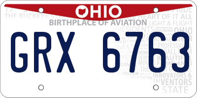 OH license plate GRX6763