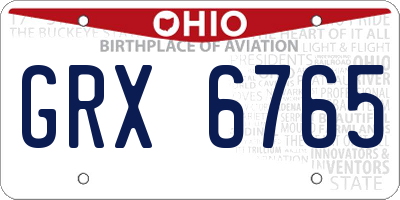 OH license plate GRX6765