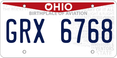 OH license plate GRX6768