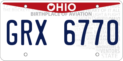 OH license plate GRX6770