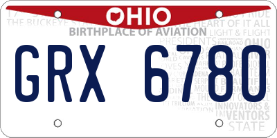 OH license plate GRX6780