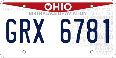OH license plate GRX6781