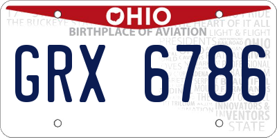 OH license plate GRX6786
