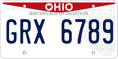 OH license plate GRX6789