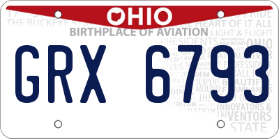 OH license plate GRX6793