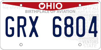 OH license plate GRX6804
