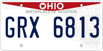 OH license plate GRX6813