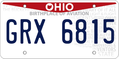 OH license plate GRX6815